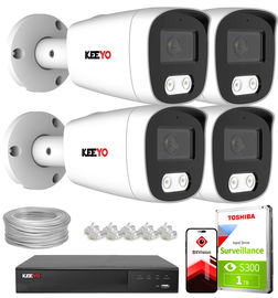 Zestaw do monitoringu IP KEEYO 4x LV-V-IP8M25TF-B-II 8Mpx IR 25m