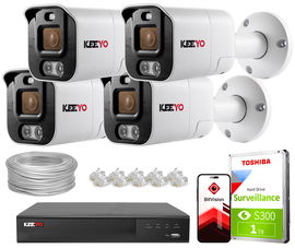 Zestaw do monitoringu IP KEEYO 4x LV-V-IP5M25TF-ADC 5Mpx