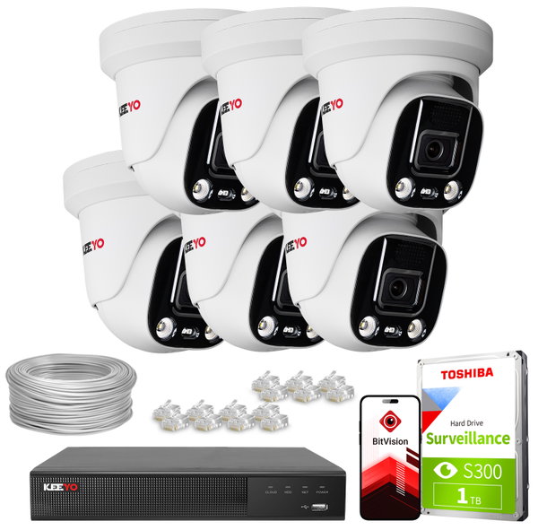Zestaw do monitoringu IP KEEYO 6x LV-V-IP5M25DF-ADC 5Mpx
