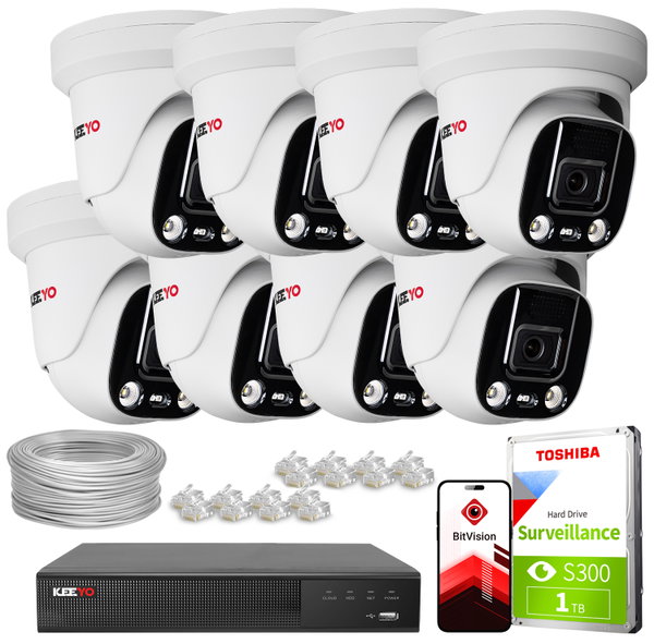 Zestaw do monitoringu IP KEEYO 8x LV-V-IP5M25DF-ADC 5Mpx