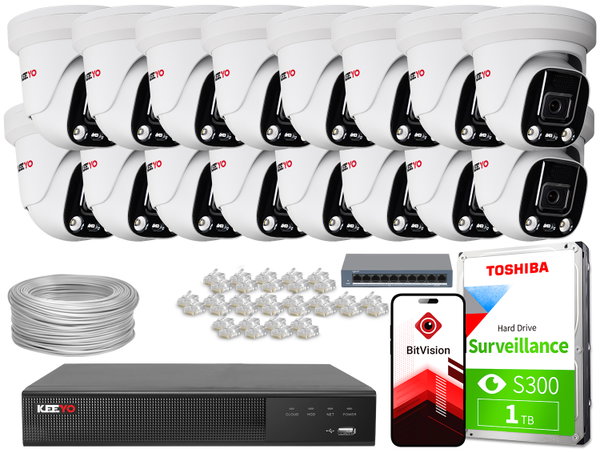 Zestaw do monitoringu IP KEEYO 16x LV-V-IP5M25DF-ADC 5Mpx
