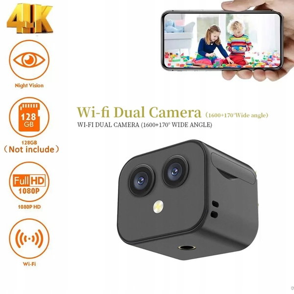 KAMERA 4K WIFI NA BATERIE Z PODGLĄDEM NA TELEFON