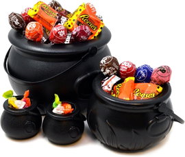 JOYIN kociołek z uchwytem 8 " Halloweenowe Wiadro Cukierków. (Zestaw 4 szt.)