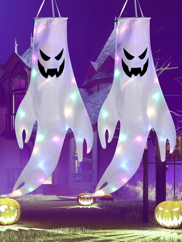 Dekoracja na Halloween, 2 sztuki, z oświetleniem LED, 135 cm