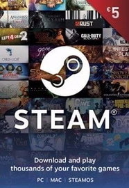 Portfel Steam Doładowanie 5 euro Klucz Wysyłka Email | Kod Cyfrowy 24/7