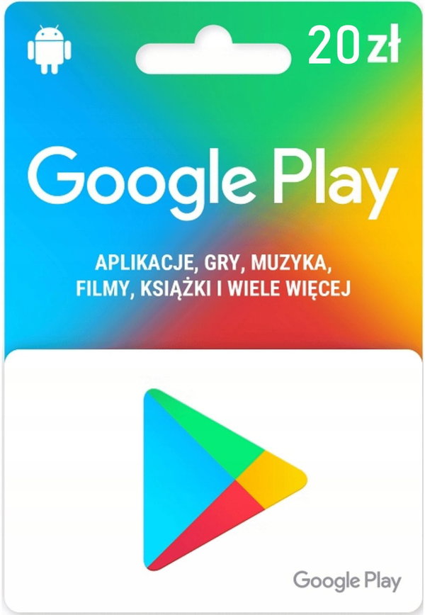 Google Play 20 PLN PL - Karta Podarunkowa Kod Cyfrowy
