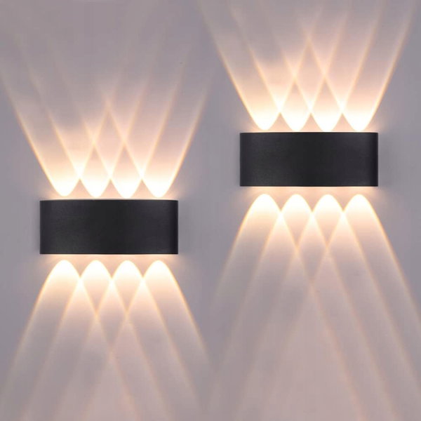 FUPE 2szt kinkiet zewnętrzna / wewnętrzna lampa ścienna LED 16W 1600LM