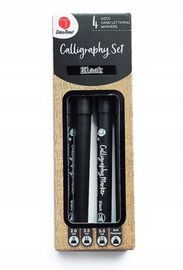 PISAKI DO KALIGRAFII ZESTAW 3 SZTUK CZARNE 2,3,5 mm + FINELINER DecoTime