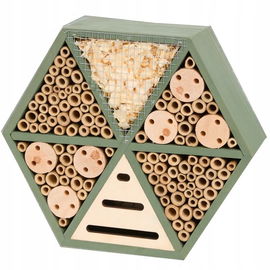 Domek hotel budka lęgowa pszczoły owady motyle naturalne drewno zielona