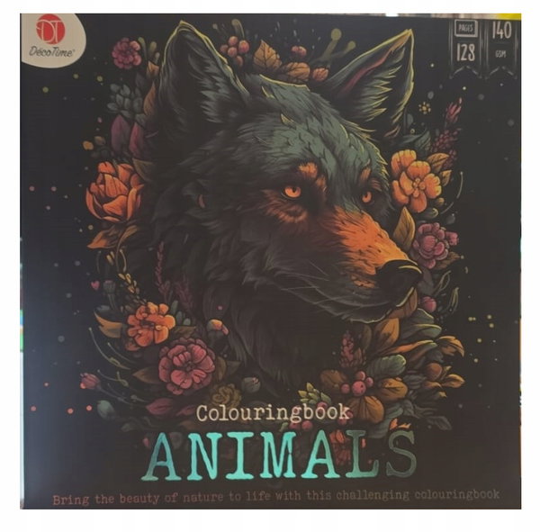 ANTYSTRESOWA EKSLUZYWNA KOLOROWANKA KSIĄŻKA ANIMALS 140GSM 128 STRON WILK
