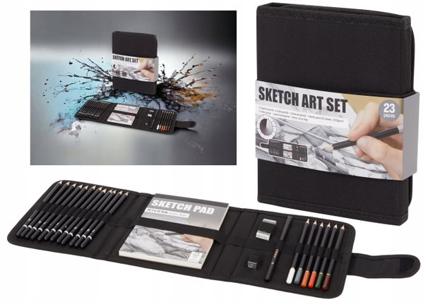 Zestaw do szkicowania w etui Zestaw plastyczny Creative Artist 23 elementy