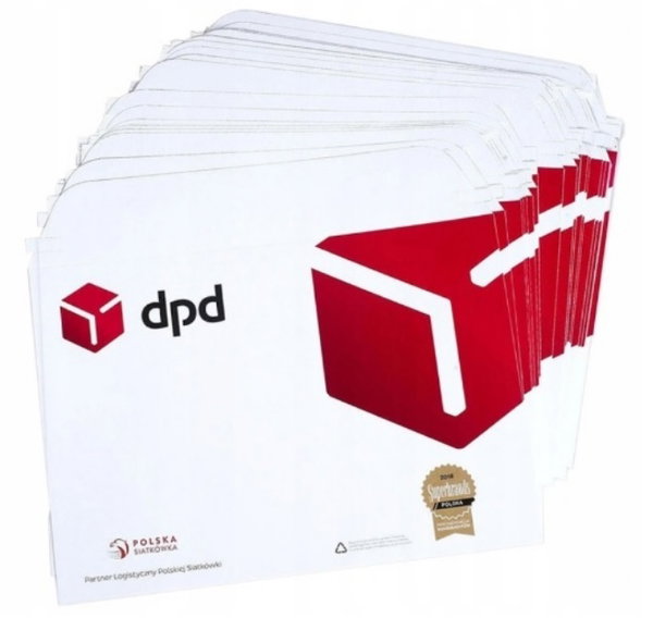 Kurierskie Tekturowe koperty DPD 335x235 mm format A4 biały zestaw 50 sztuk