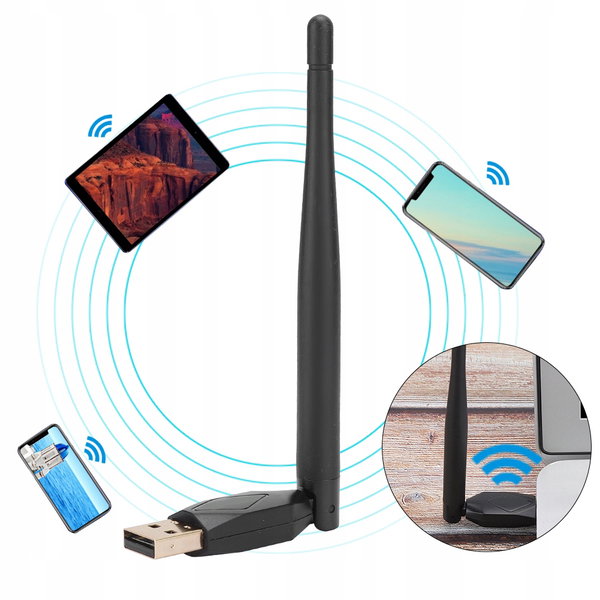 ANTENA ADAPTER WiFi USB DO DEKODERA TUNERA LTC ZGEMMA ENIGMA2 VU MT7601 B