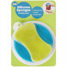 GĄBKI SILIKONOWE ZMYWAKI KUCHENNE ANTYBAKTERYJNE DWUSTRONNE 2 SZTUKI