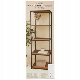 Regał Ścienny metalowy Wall Cabinet 46 x 150 x 30 cm 5 poziomów wysoki brąz