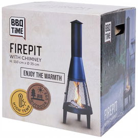 KOMINEK ŻAROODPORNY TARAS OGRÓD BBQ Time STALOWY DEKORACYJNY WYSOKI 110 CM