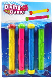 ZABAWKI DO NAUKI NURKOWANIA W WODZIE KOLOROWE PAŁECZKI ZESTAW 4 SZTUKI