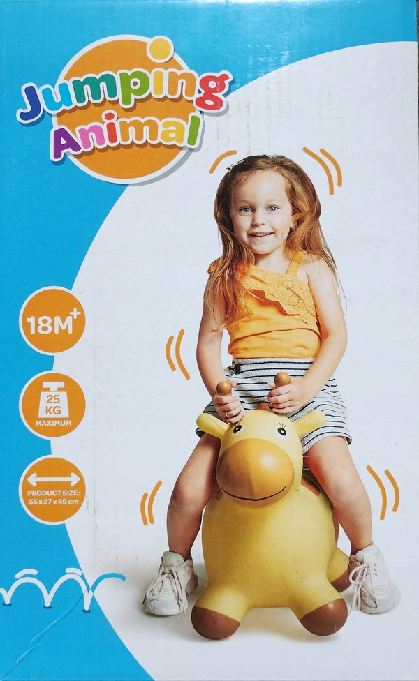 SKOCZEK GUMOWY SKACZĄCE ZWIERZĘ KRÓWKA DLA DZIECI 59x23x52 cm