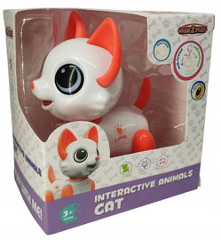 Interaktywny chodzący kotek robot Gear 2 Play CAT pomarańczowo biały