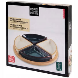 DESKA BAMBUSOWA Z MISECZKAMI DO SERWOWANIA SOSÓW PRZEKĄSEK Moritz Moritz G