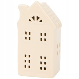 Domek lampion ceramiczny kamienica z oświetleniem LED Home Accents beżowy