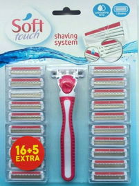 MASZYNKA DO GOLENIA DLA KOBIET NA WKŁADY Soft Touch 21 szt. WHITE PINK