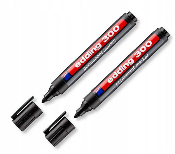 Marker permanentny niezmywalny najlepsza jakość firma Edding Black 2 szt.