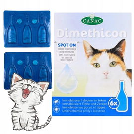 KROPLE NA PCHŁY I KLESZCZE CONAC dla kota kotów preparat DIMETHICON 6 DAWEK