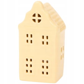 Domek lampion ceramiczny kamienica z oświetleniem LED Home Accents żółty
