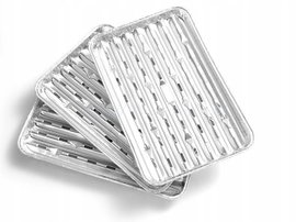 Duże Tacki aluminiowe Grill prostokąt BBQ piekarnik 34 x 23 x 2,5 cm 3 szt.
