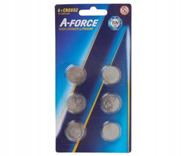 Bateria litowa guzikowa A-Force CR2032 DL2032 BR2032 3V blister 6 szt.