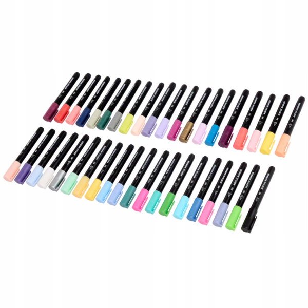 Mazaki Pisaki Markery Flamastry Cienkopisy Akrylowe DecoTime JASNE 40 szt.
