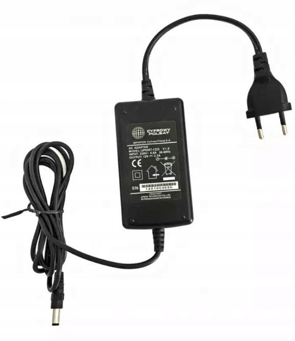 Oryginalny Zasilacz Cyfrowy Polsat BOX TVSAT model UP030T-1223 12V 2,3A