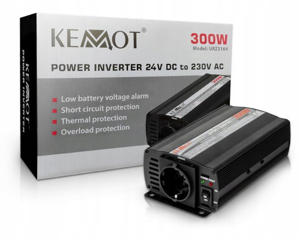 PRZETWORNICA URZ3164 KEMOT 24V - 230V 300W KEMPING TURYSTYKA