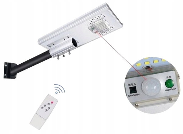 Uliczna Lampa Solarna Panel 81 SMD LED 50W 80LM Pilot srebrna JD-1950