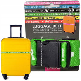 Pas zabezpieczający do bagażu walizki klamra LUGGAGE BELT 5x180cm ZIELONY