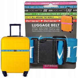 Pas zabezpieczający do bagażu walizki klamra LUGGAGE BELT 5x180cm NIEBIESKI