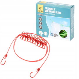 LINKA DO PRANIA ELASTYCZNA WODOODPORNA HAKI CAMPING FROYAK 190-240 CM RED