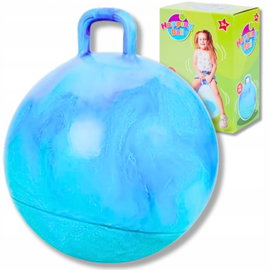 PIŁKA DO SKAKANIA SKACZĄCA Z UCHWYTEM ĆWICZENIA ZABAWA Chmurka Blue 45 CM