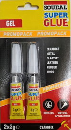KLEJ SUPER GLUE ŻEL UNIWERSALNY SZYBKI PROMOPACK 2 X 3G 2 sztuki SOUDAL