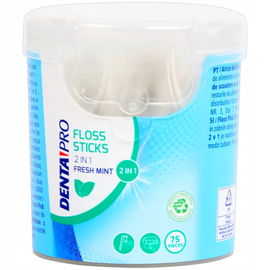 Wykałaczki z Nicią Dentystyczną Fresh Mint Nić Miętowa Etui Dentapro 75 szt