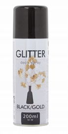 Farba w Spray Dekoracyjna CZARNA Złoty Brokat Glitter Deco Spray 200 ml