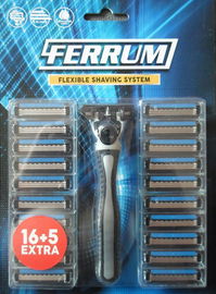 Maszynka do golenia na wkłady 3 ostrza Ferrum granatowa 16 sztuk 5 GRATIS