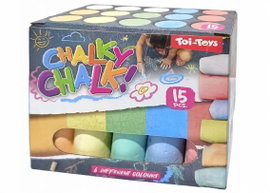 KREDA CHODNIKOWA GRUBA KOLOROWA 15 SZTUK TOI-TOYS ZABAWA NA CHODNIK