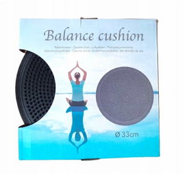 PODUSZKA FITNESS BALANSOWA POWIETRZNA SENSORYCZNA MOCNA 33 cm x 5 cm CZARNA