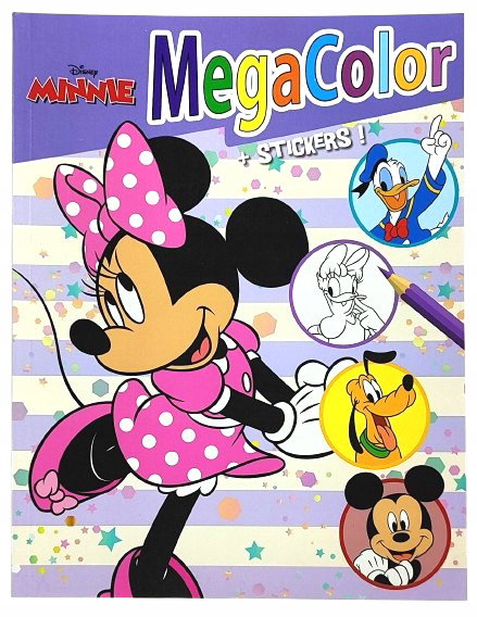 KOLOROWANKA DISNEY MINNIE MEGA COLOR Z NAKLEJKAMI KACZOR DONALD DAISY