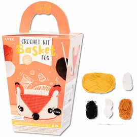 SZYDEŁKOWANIE KOSZYK LIS - ZESTAW DIY Z WŁÓCZKĄ I INSTRUKCJĄ RĘKODZIEŁO