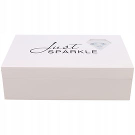 Pudełko na biżuterię z lusterkiem - szkatułka, idealna na prezent biała