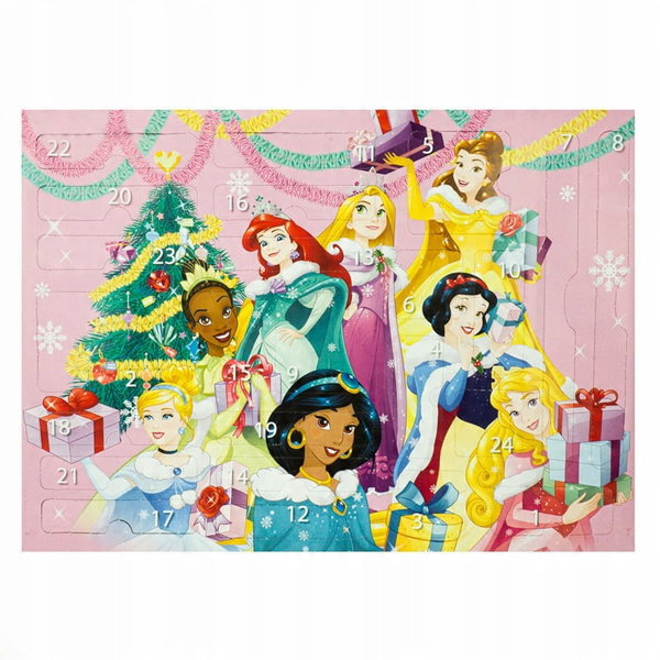 Kalendarz adwentowy DISNEY KSIĘŻNICZKI 24 ELEMENTY AKCESORIA SZKOLNE