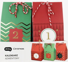 Kalendarz adwentowy Eloy Christmas pudełka domki do uzupełnienia 5x7x11 cm
